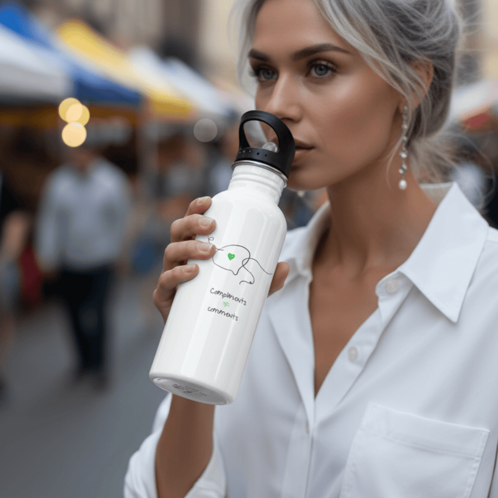 No Shit Shirts - Trinkflasche: Compliments ≠ comments. - Mansplaining - basic