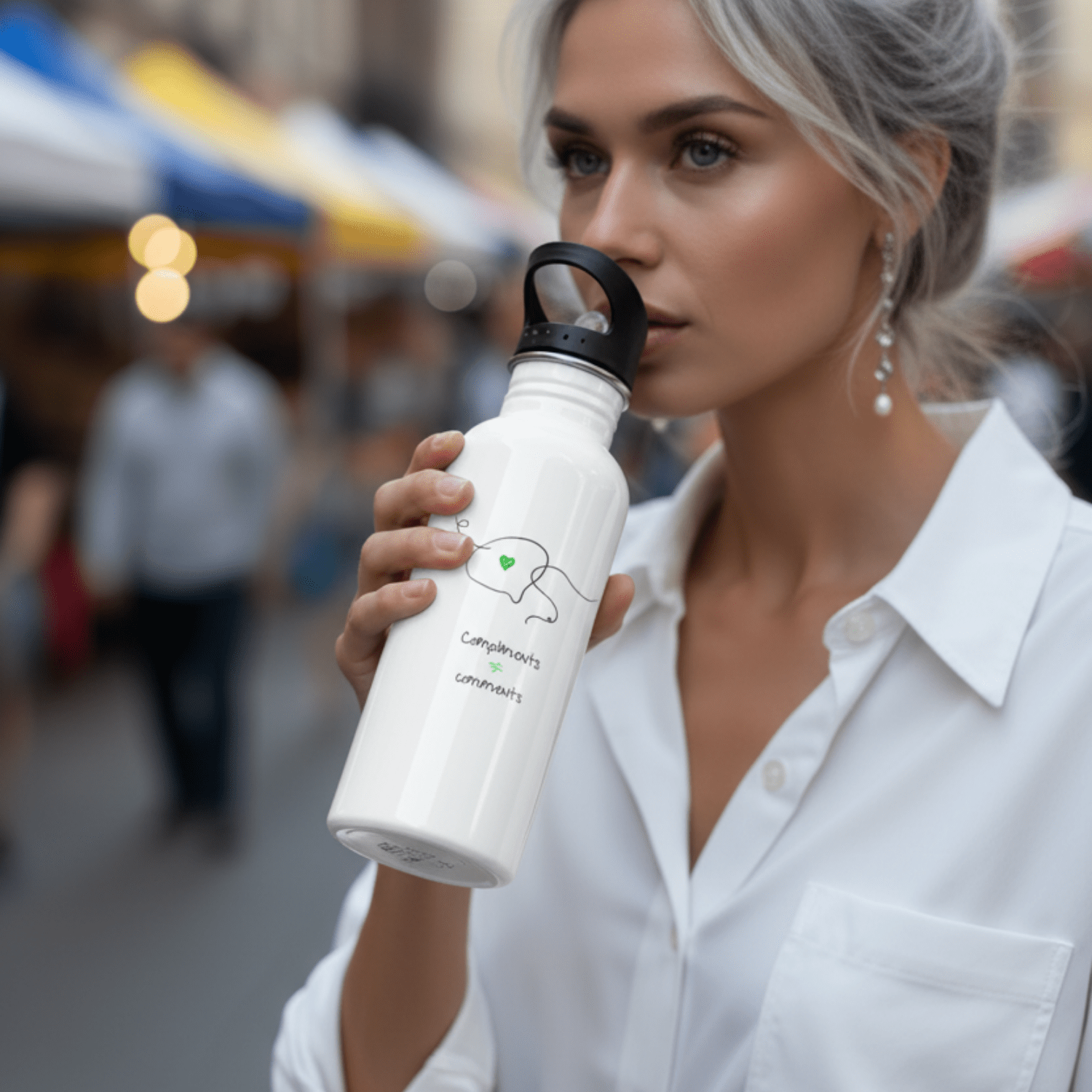 No Shit Shirts - Trinkflasche: Compliments ≠ comments. - Mansplaining - basic