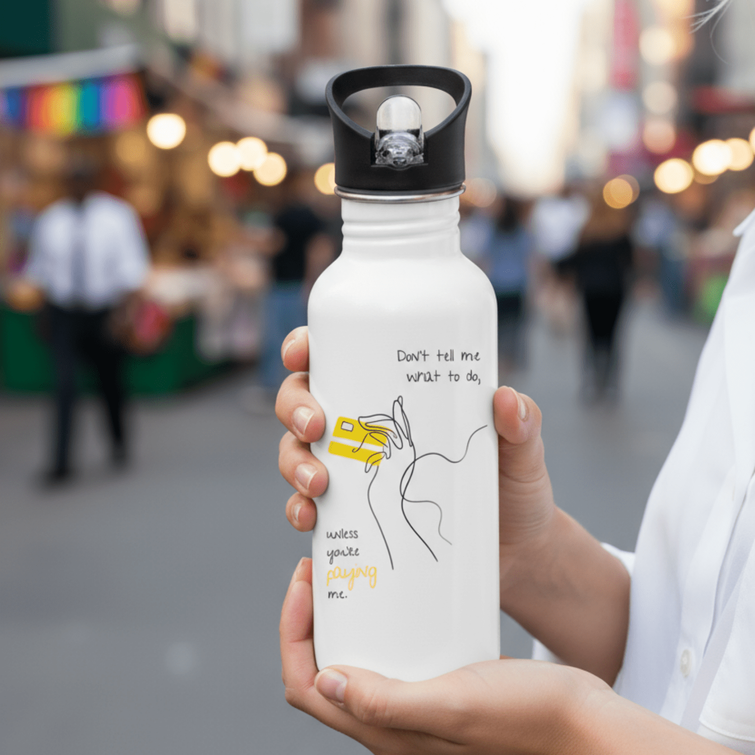 No Shit Shirts - Trinkflasche: Don’t tell me what to do, unless you’re paying me - Mansplaining - basic