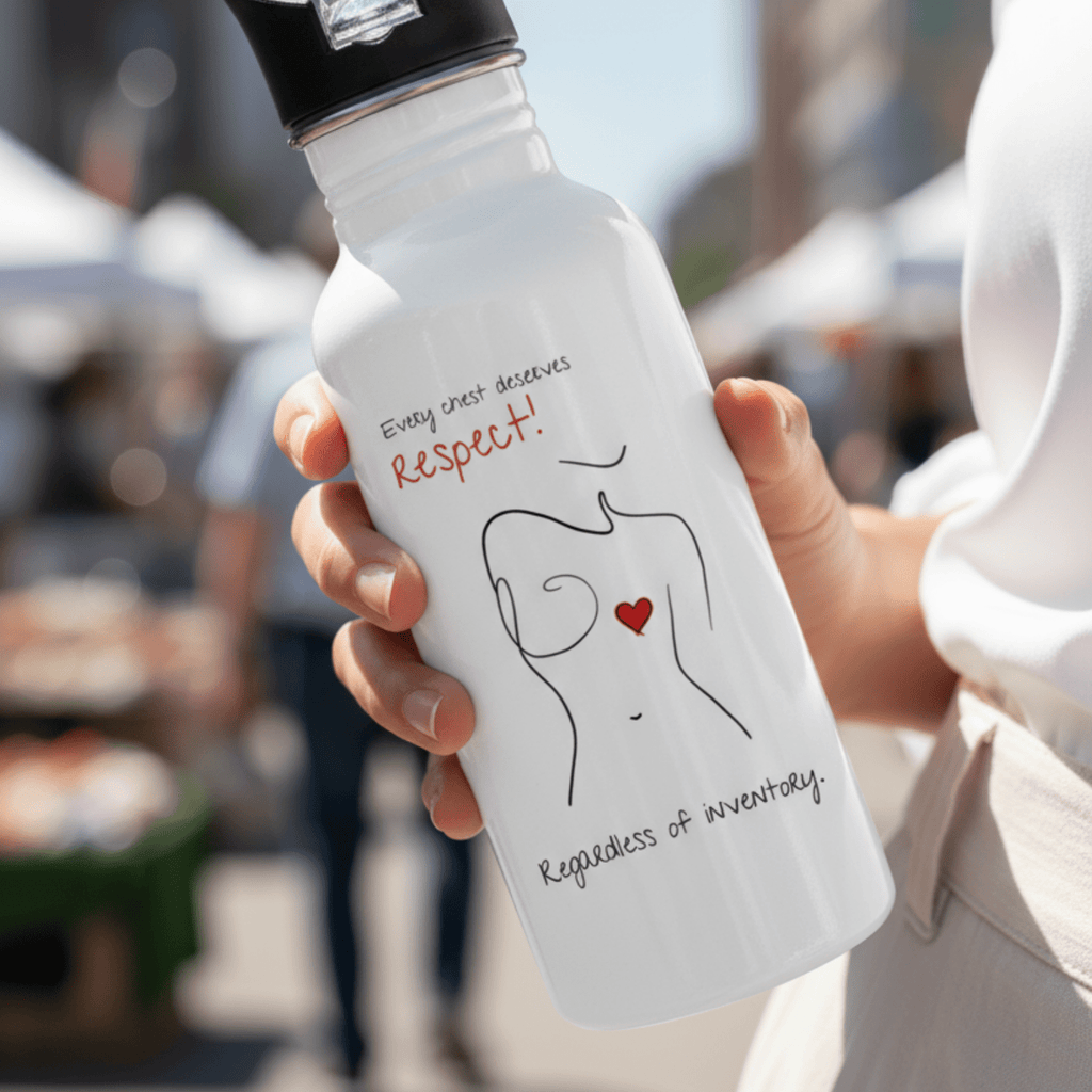 No Shit Shirts - Trinkflasche: Every chest deserves respect. Regardless of inventory. - Body & Autonomy & Sexism - basic