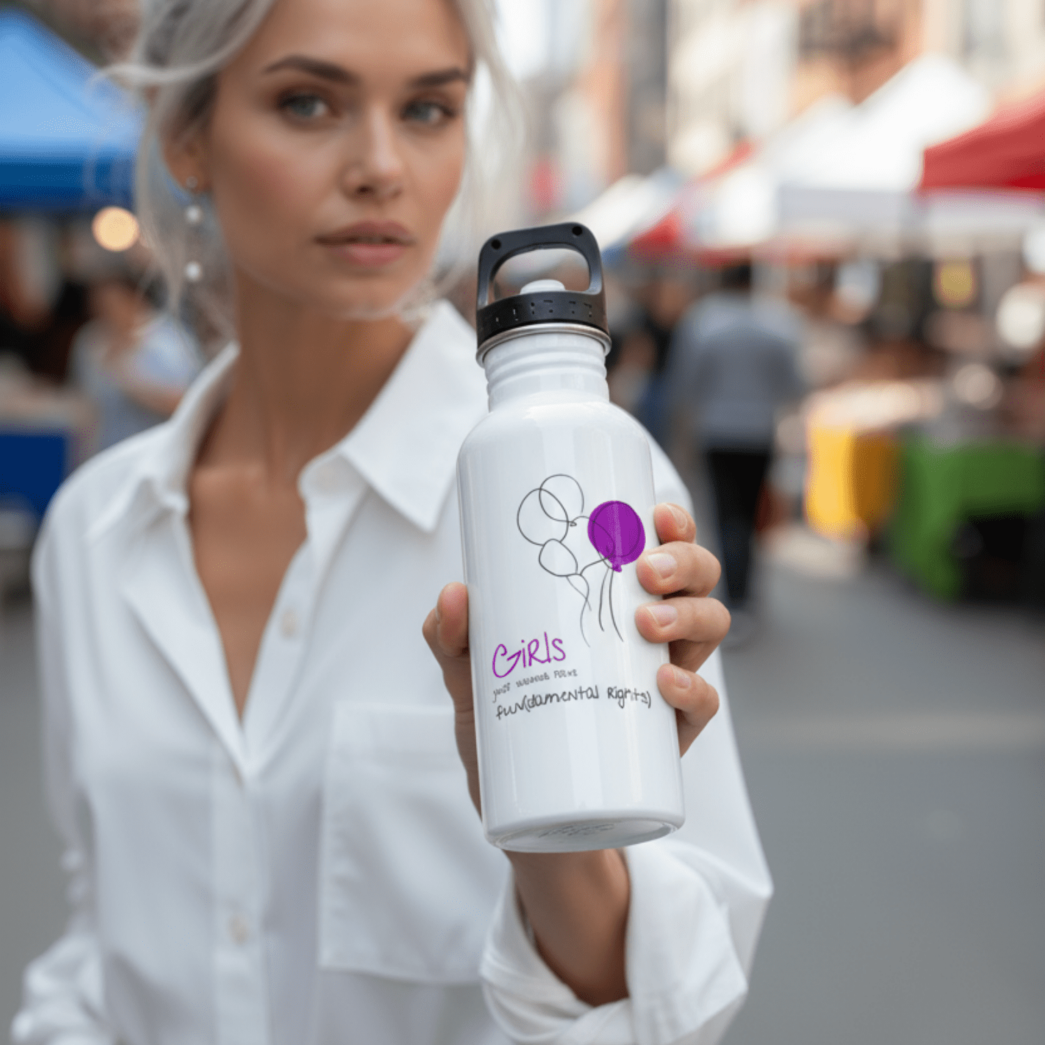 No Shit Shirts - Trinkflasche: Girls just wanna have fun(damental rights) - Society & Patriarchy - basic