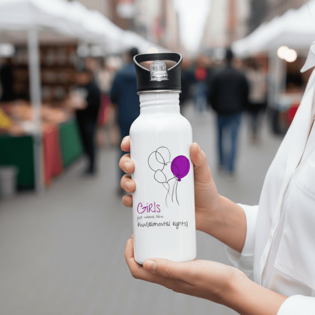 No Shit Shirts - Trinkflasche: Girls just wanna have fun(damental rights) - Society & Patriarchy - basic