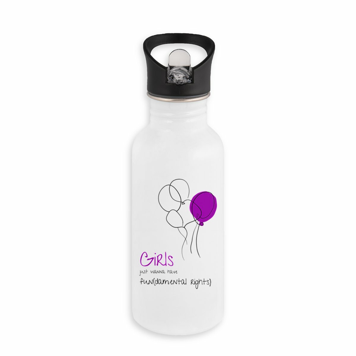 No Shit Shirts - Trinkflasche: Girls just wanna have fun(damental rights) - Society & Patriarchy - basic