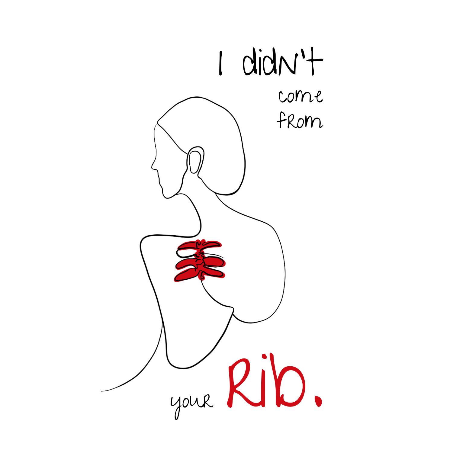 No Shit Shirts - Trinkflasche: I didn’t come from your rib. - Body & Autonomy & Sexism - basic