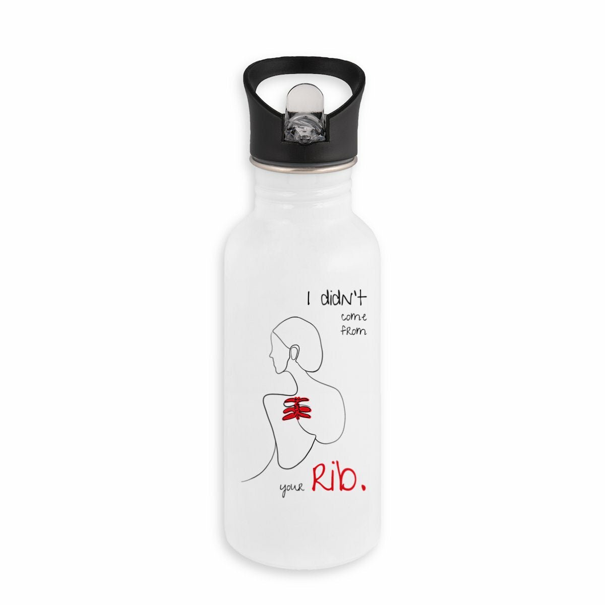 No Shit Shirts - Trinkflasche: I didn’t come from your rib. - Body & Autonomy & Sexism - basic