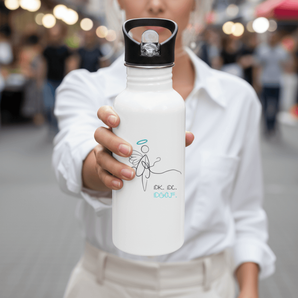 No Shit Shirts - Trinkflasche: IDK. IDC. IDGAF. - Society & Patriarchy - basic