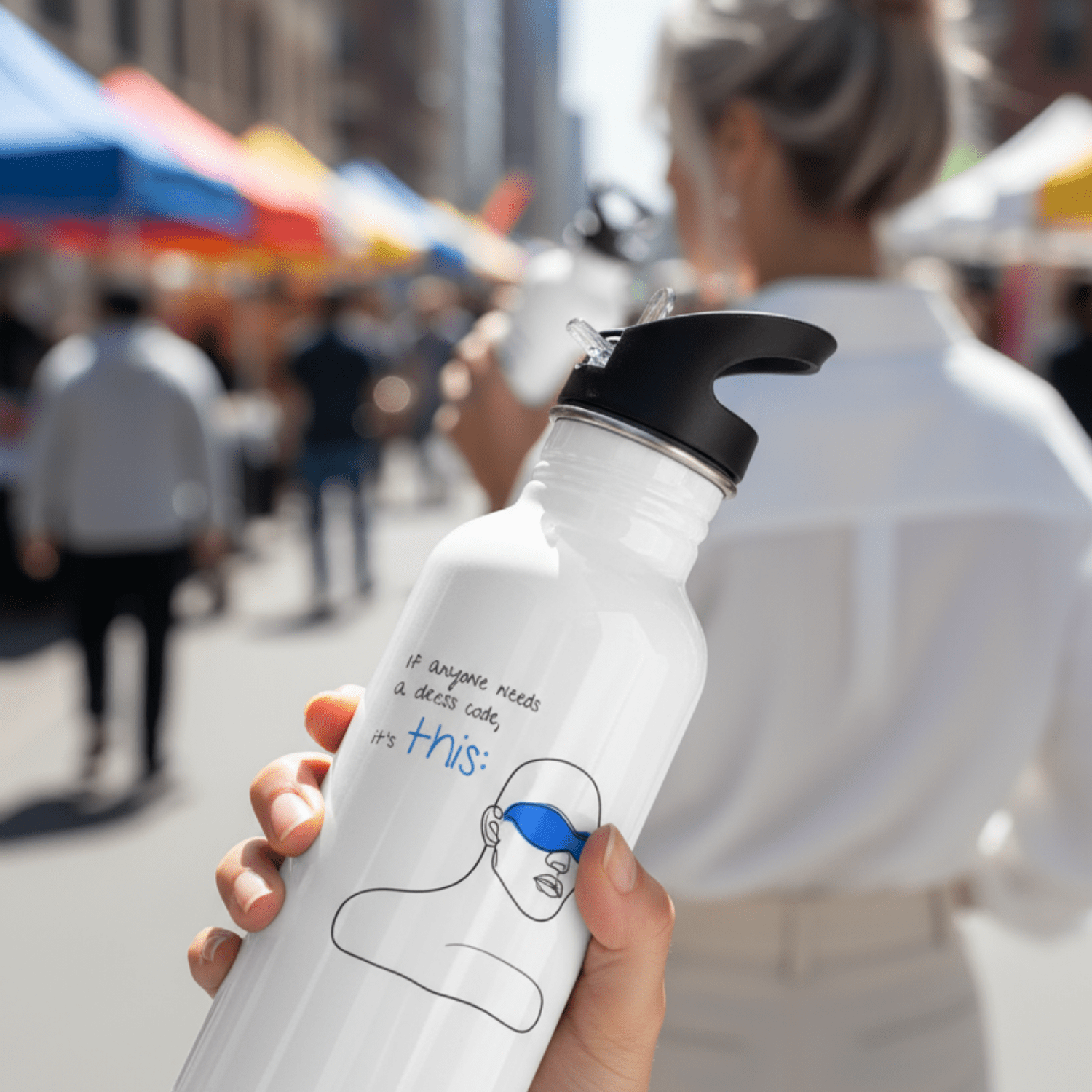 No Shit Shirts - Trinkflasche: If anyone needs a dress code, it’s this: - Mansplaining - basic