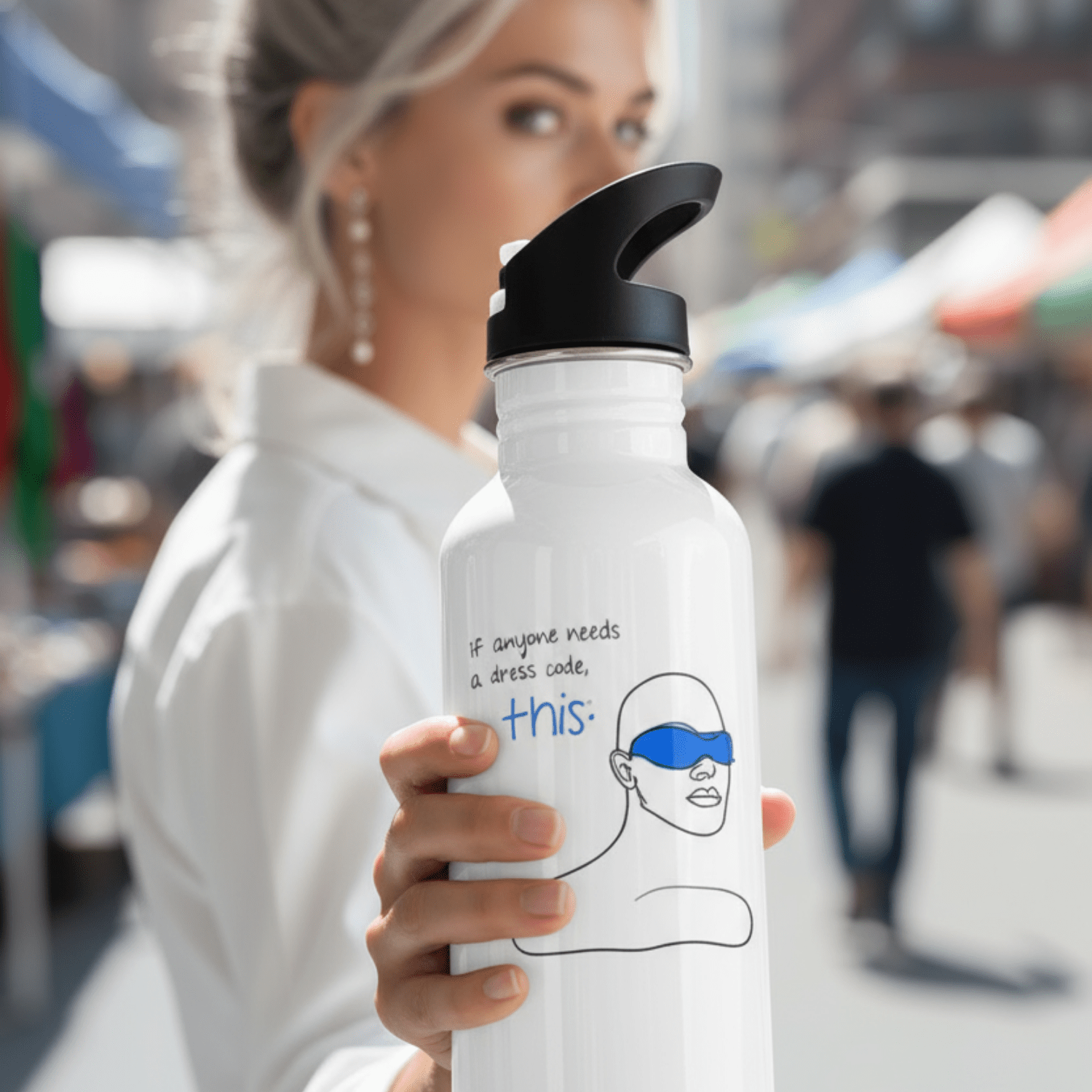 No Shit Shirts - Trinkflasche: If anyone needs a dress code, it’s this: - Mansplaining - basic