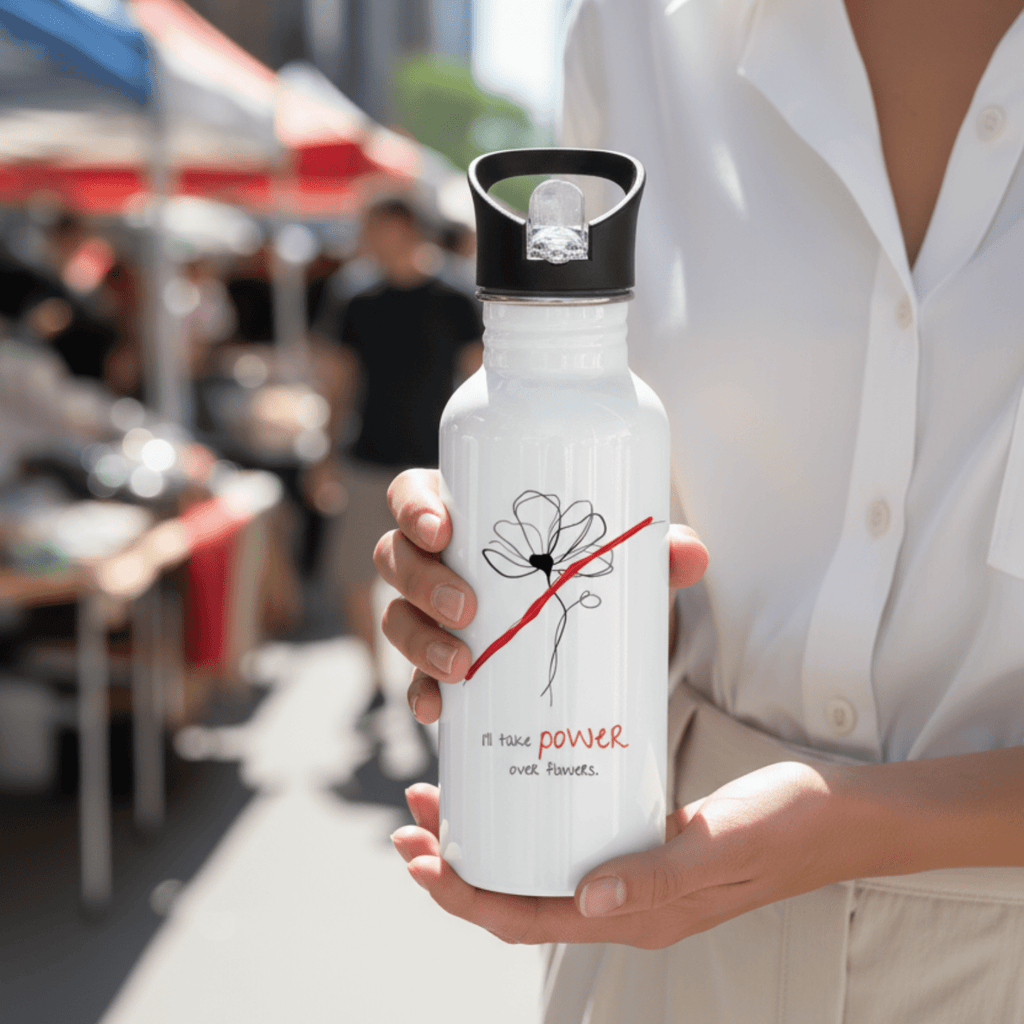 No Shit Shirts - Trinkflasche: I’ll take power over flowers - Society & Patriarchy - basic