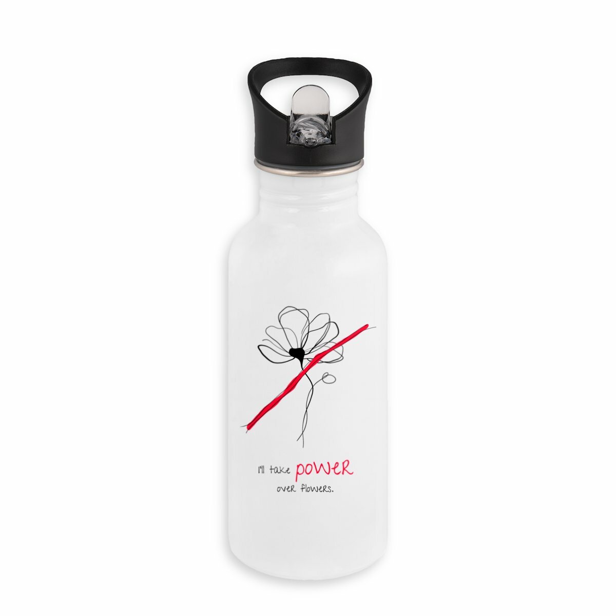 No Shit Shirts - Trinkflasche: I’ll take power over flowers - Society & Patriarchy - basic