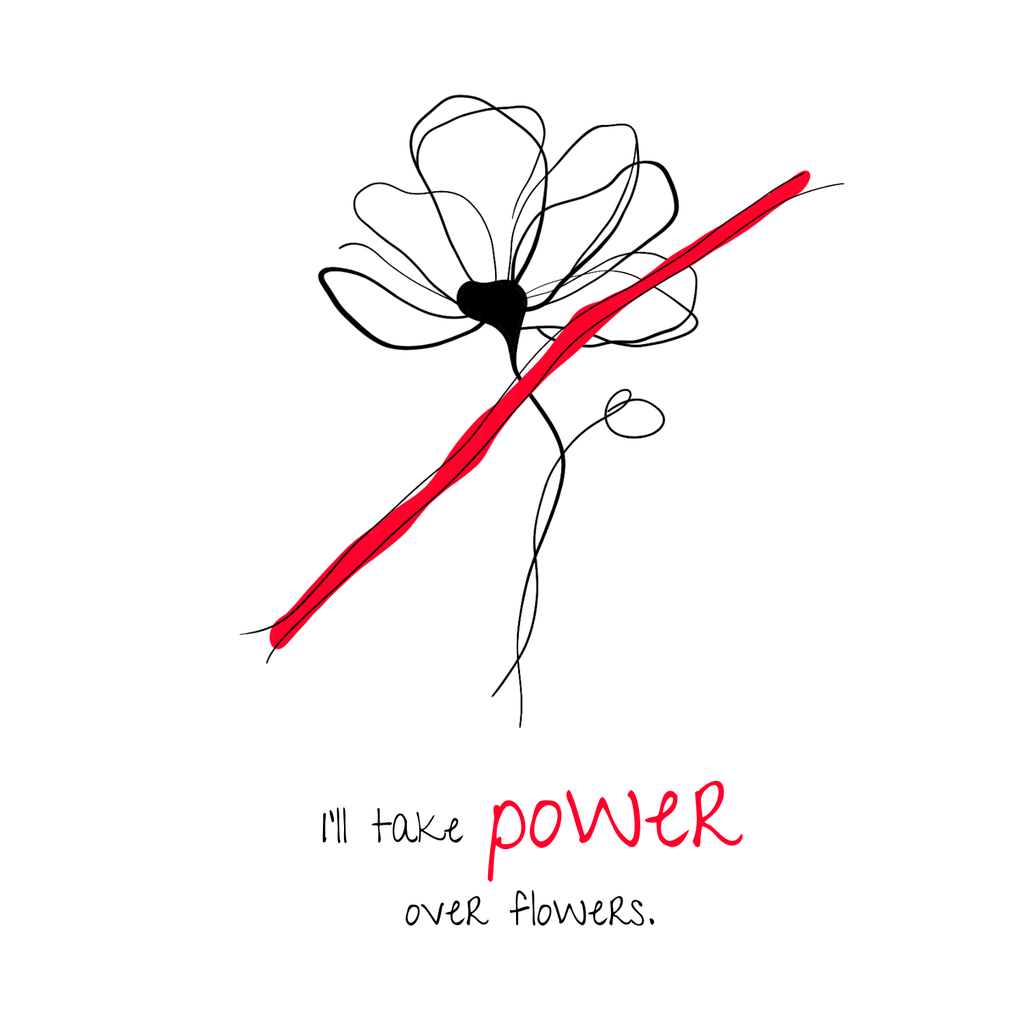 No Shit Shirts - Trinkflasche: I’ll take power over flowers - Society & Patriarchy - basic