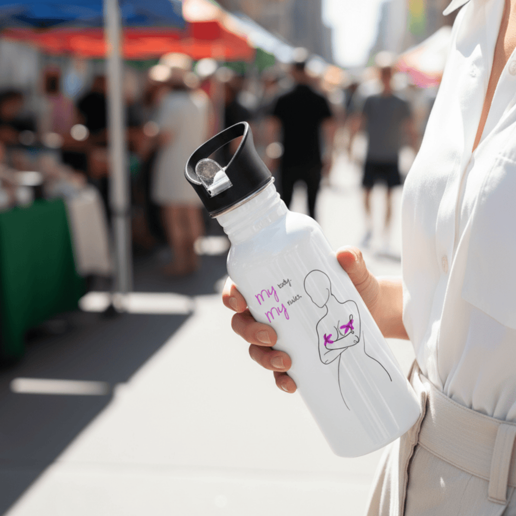 No Shit Shirts - Trinkflasche: My Body, My Rules - Body & Autonomy & Sexism - basic