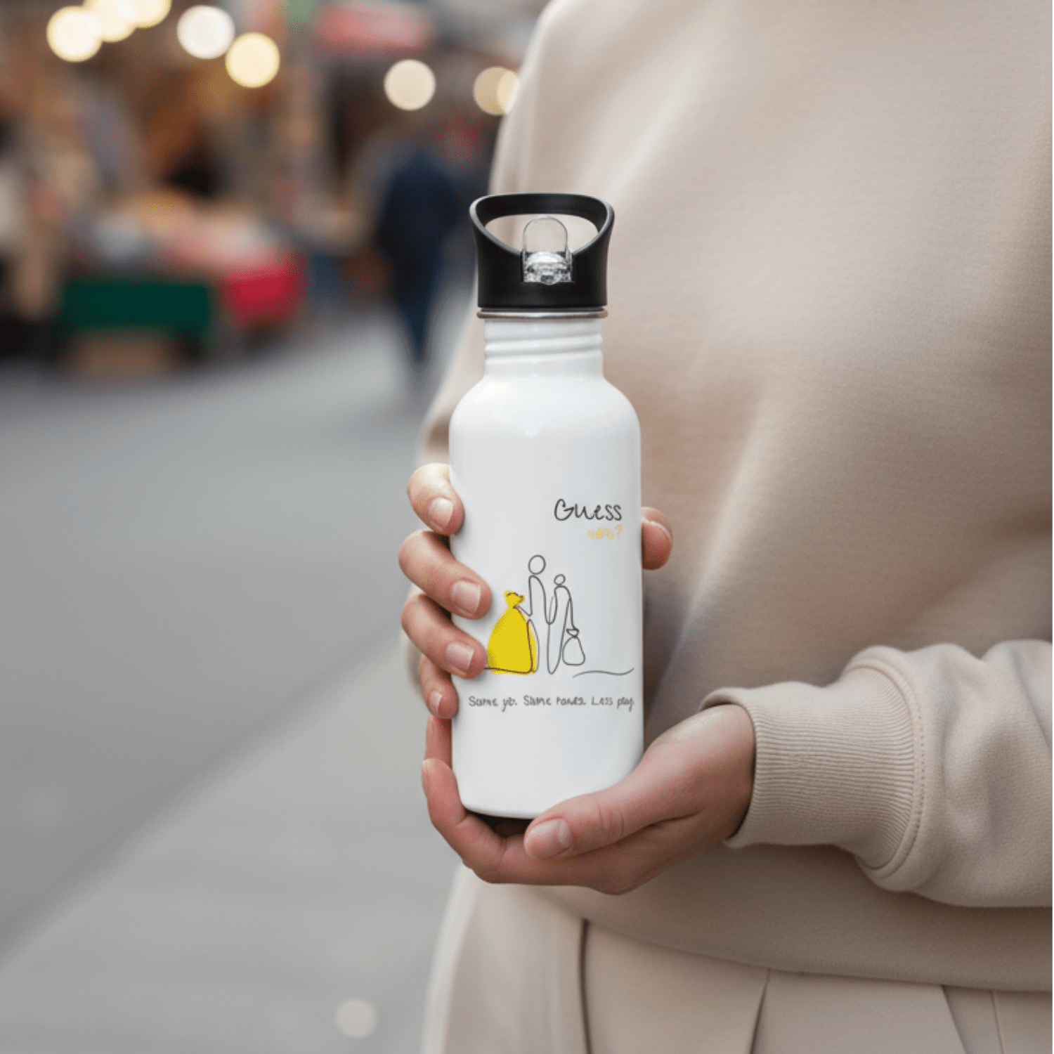 No Shit Shirts - Trinkflasche: Same job. Same hours. Less pay. Guess who? - Equal Pay - basic