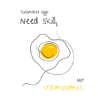 No Shit Shirts - Trinkflasche: Scrambled eggs need skill, not chromosomes. - Gender Roles - basic
