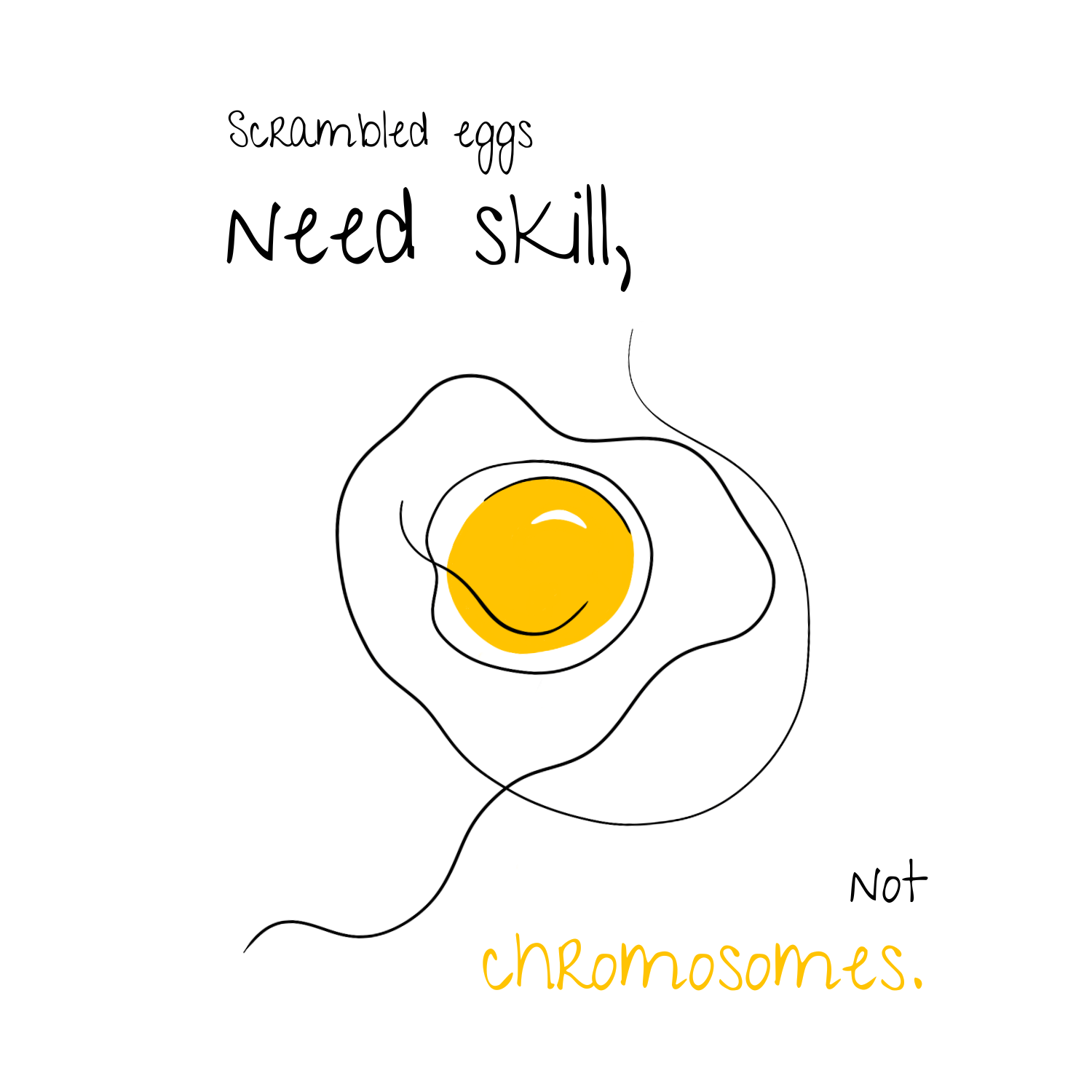 No Shit Shirts - Trinkflasche: Scrambled eggs need skill, not chromosomes. - Gender Roles - basic