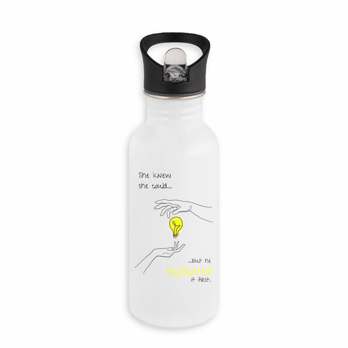 No Shit Shirts - Trinkflasche: She knew she could, but he explained it first. - Mansplaining - basic