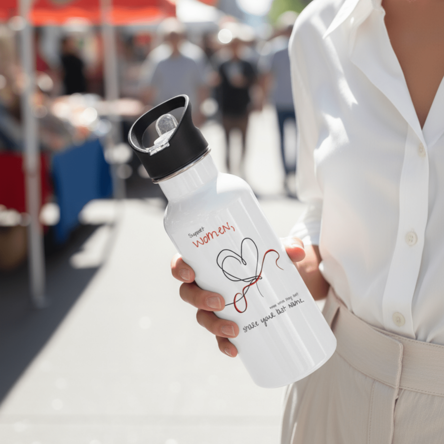 No Shit Shirts - Trinkflasche: Support women, even when they don’t share your last name. - Society & Patriarchy - basic