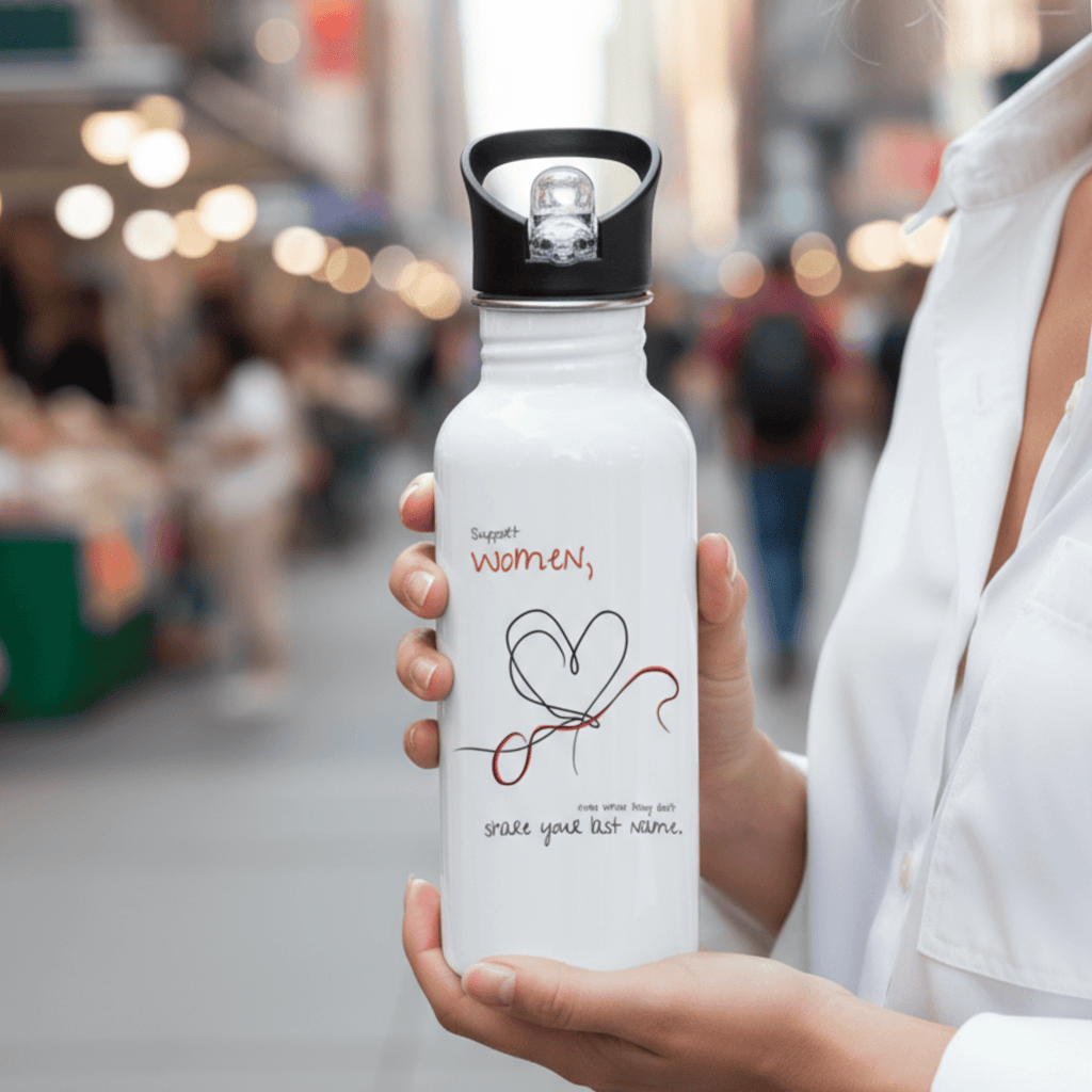 No Shit Shirts - Trinkflasche: Support women, even when they don’t share your last name. - Society & Patriarchy - basic