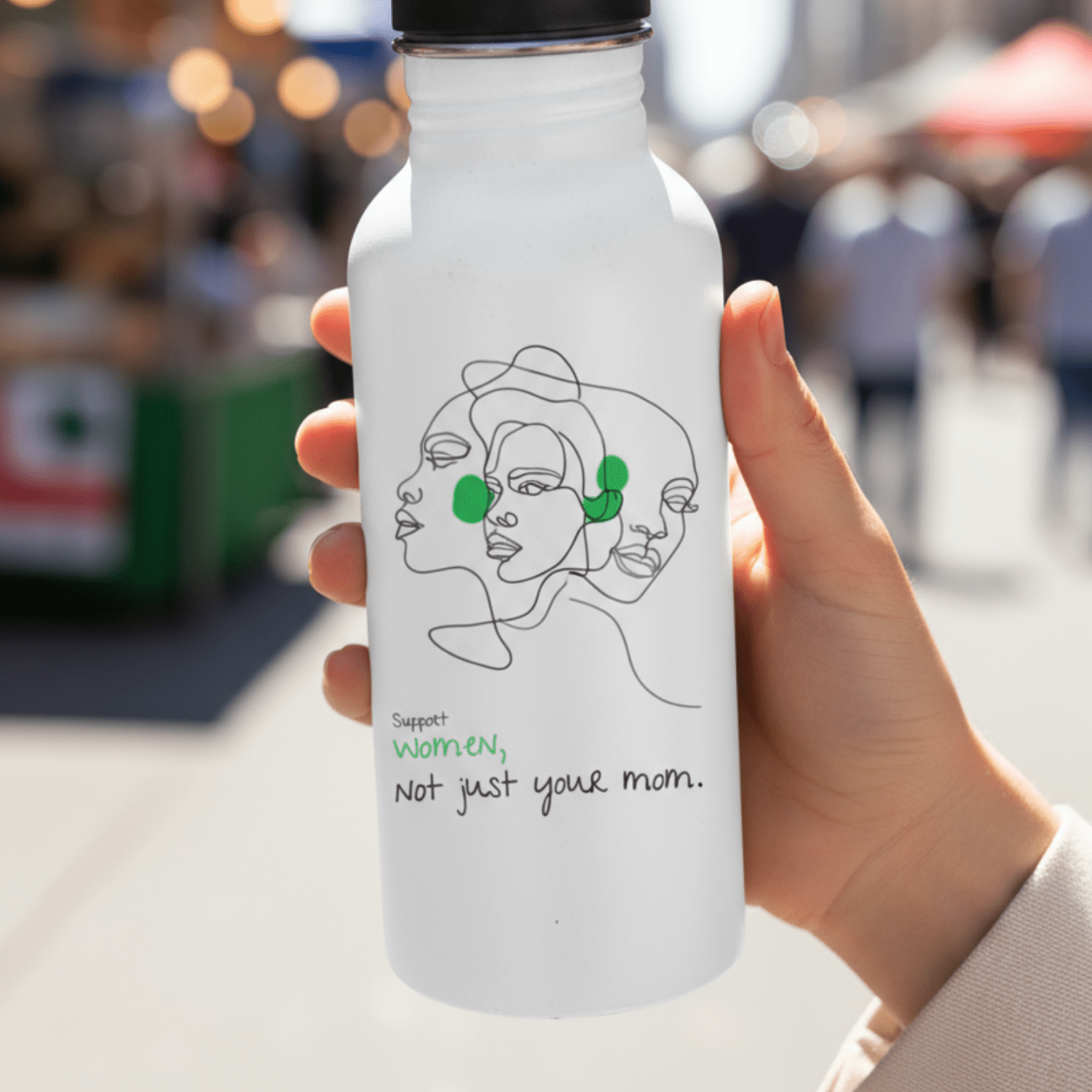 No Shit Shirts - Trinkflasche: Support women. Not just your mom - Society & Patriarchy - basic