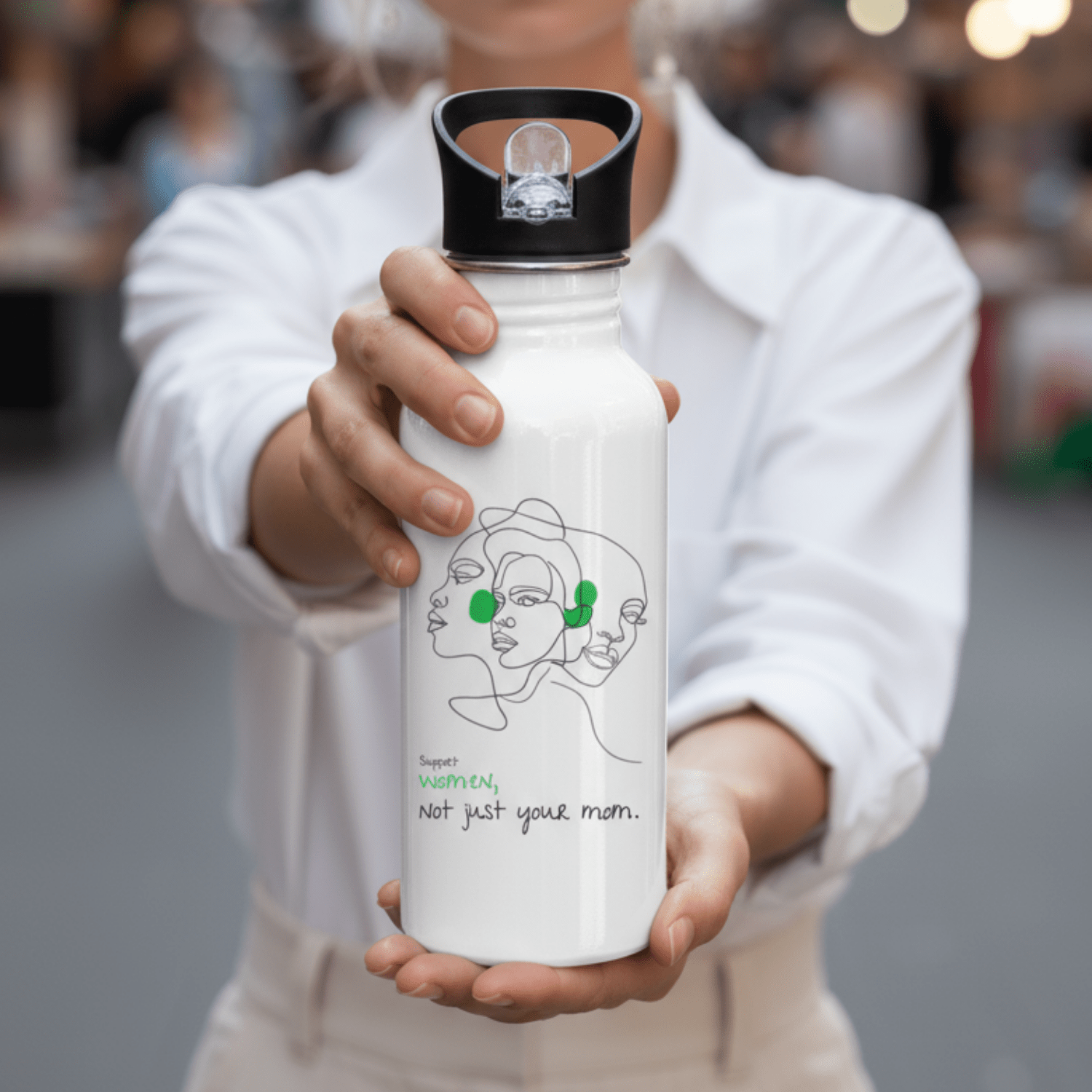 No Shit Shirts - Trinkflasche: Support women. Not just your mom - Society & Patriarchy - basic