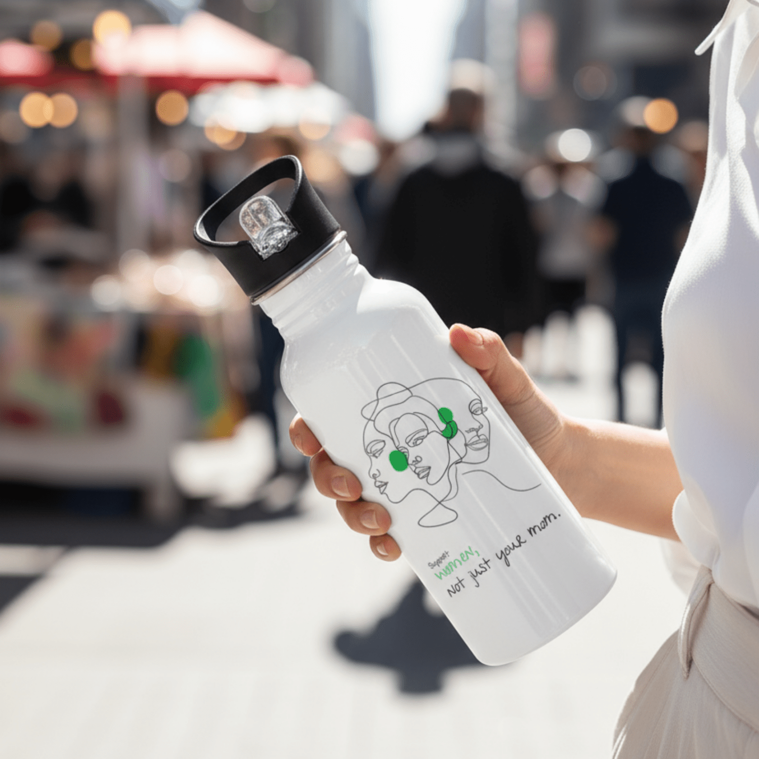 No Shit Shirts - Trinkflasche: Support women. Not just your mom - Society & Patriarchy - basic