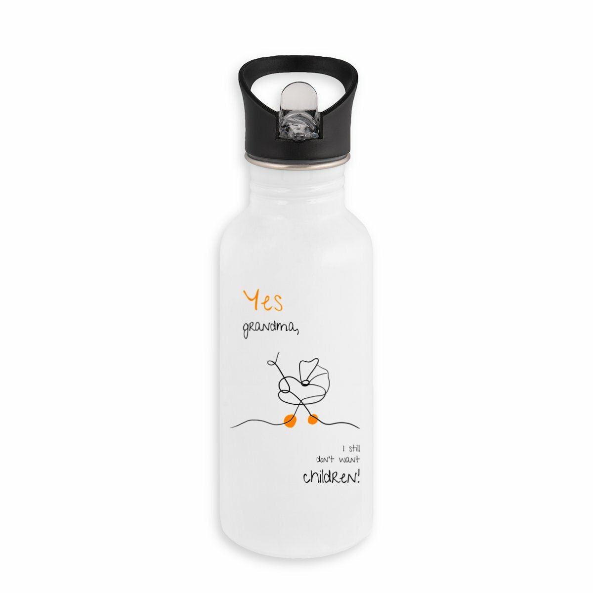 No Shit Shirts - Trinkflasche: Yes, grandma, I still don’t want children - Gender Roles - basic