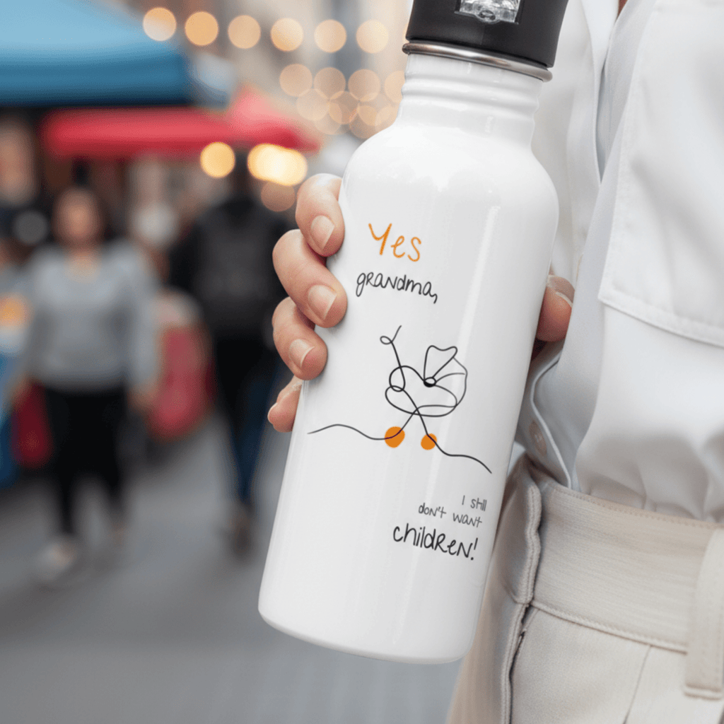 No Shit Shirts - Trinkflasche: Yes, grandma, I still don’t want children - Gender Roles - basic