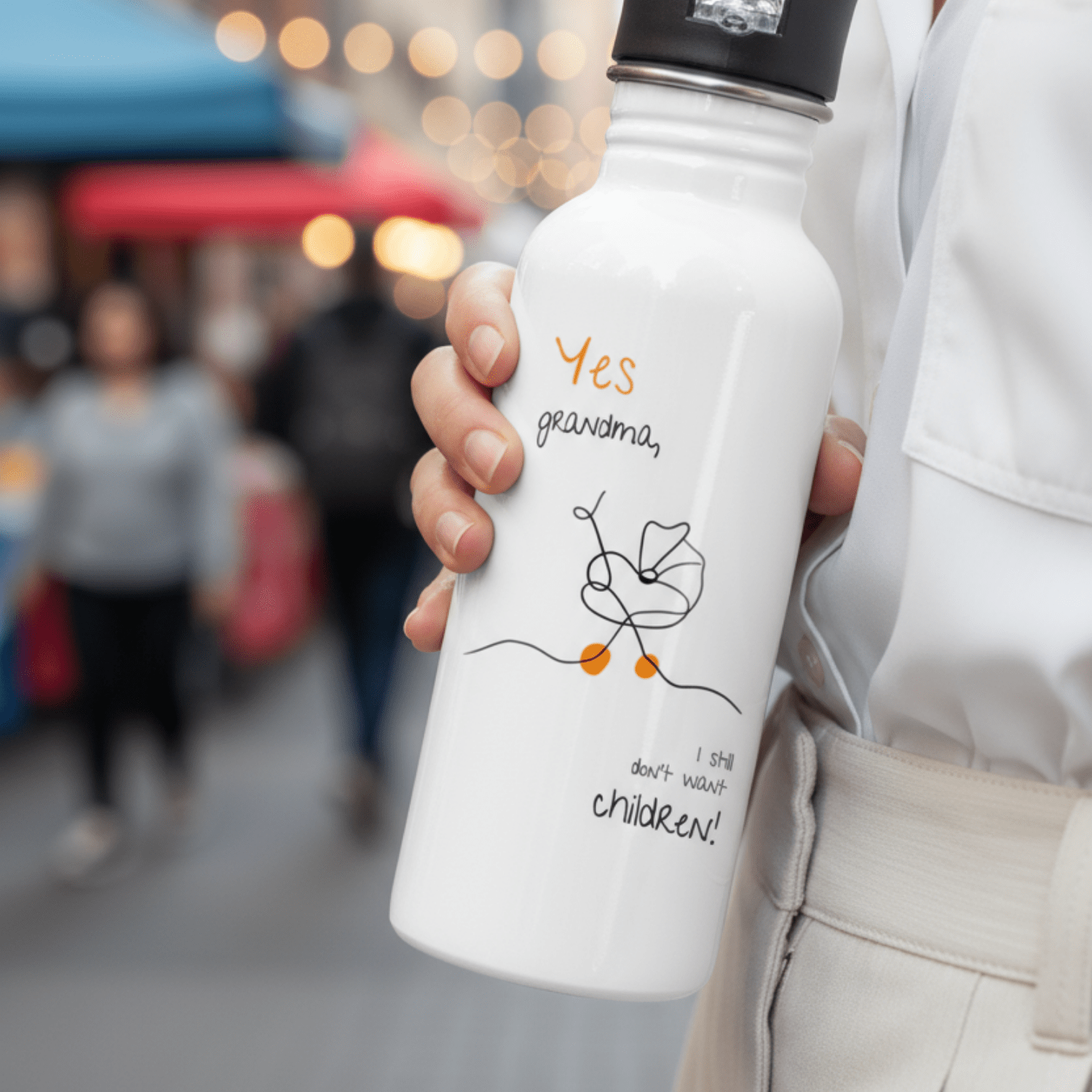 No Shit Shirts - Trinkflasche: Yes, grandma, I still don’t want children - Gender Roles - basic