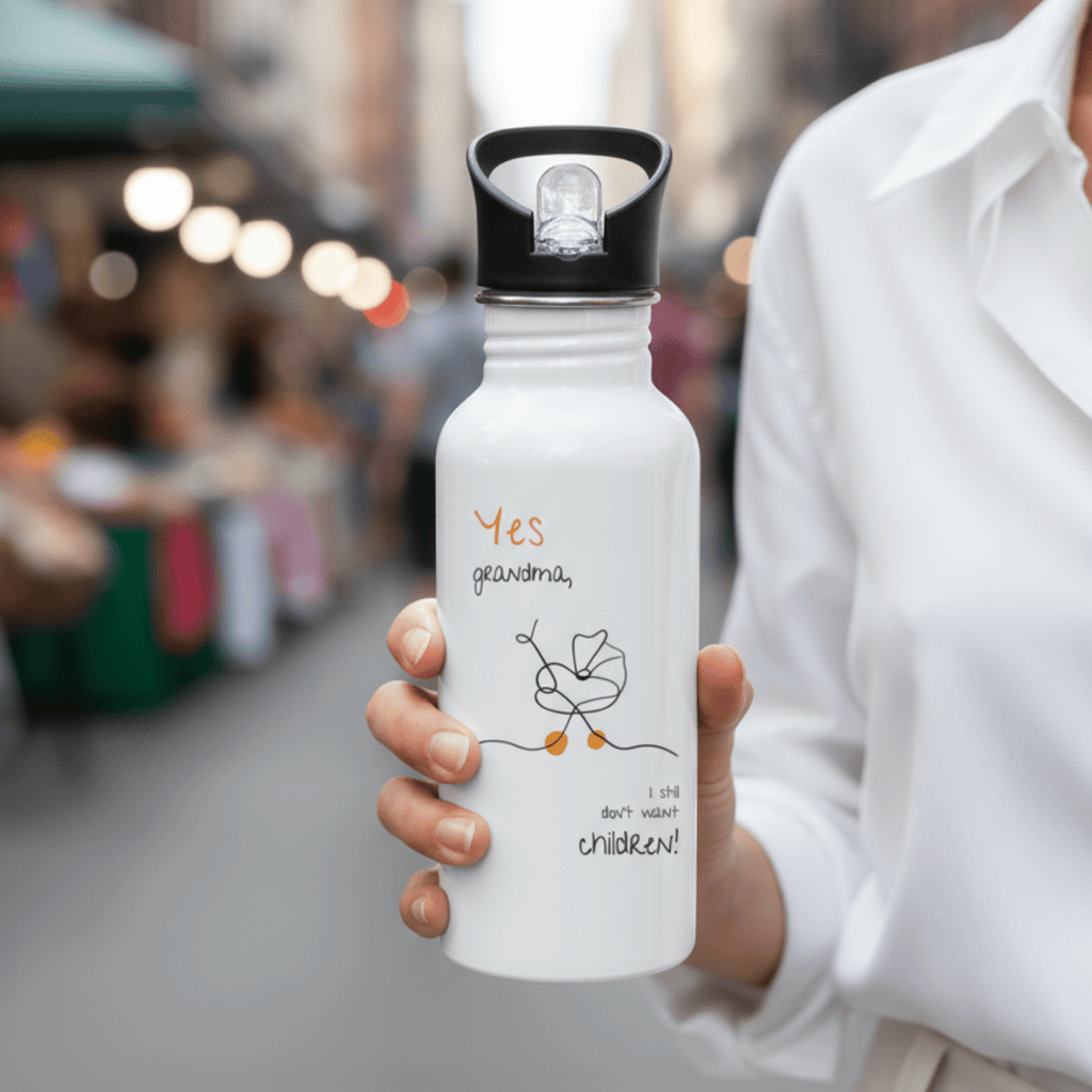 No Shit Shirts - Trinkflasche: Yes, grandma, I still don’t want children - Gender Roles - basic