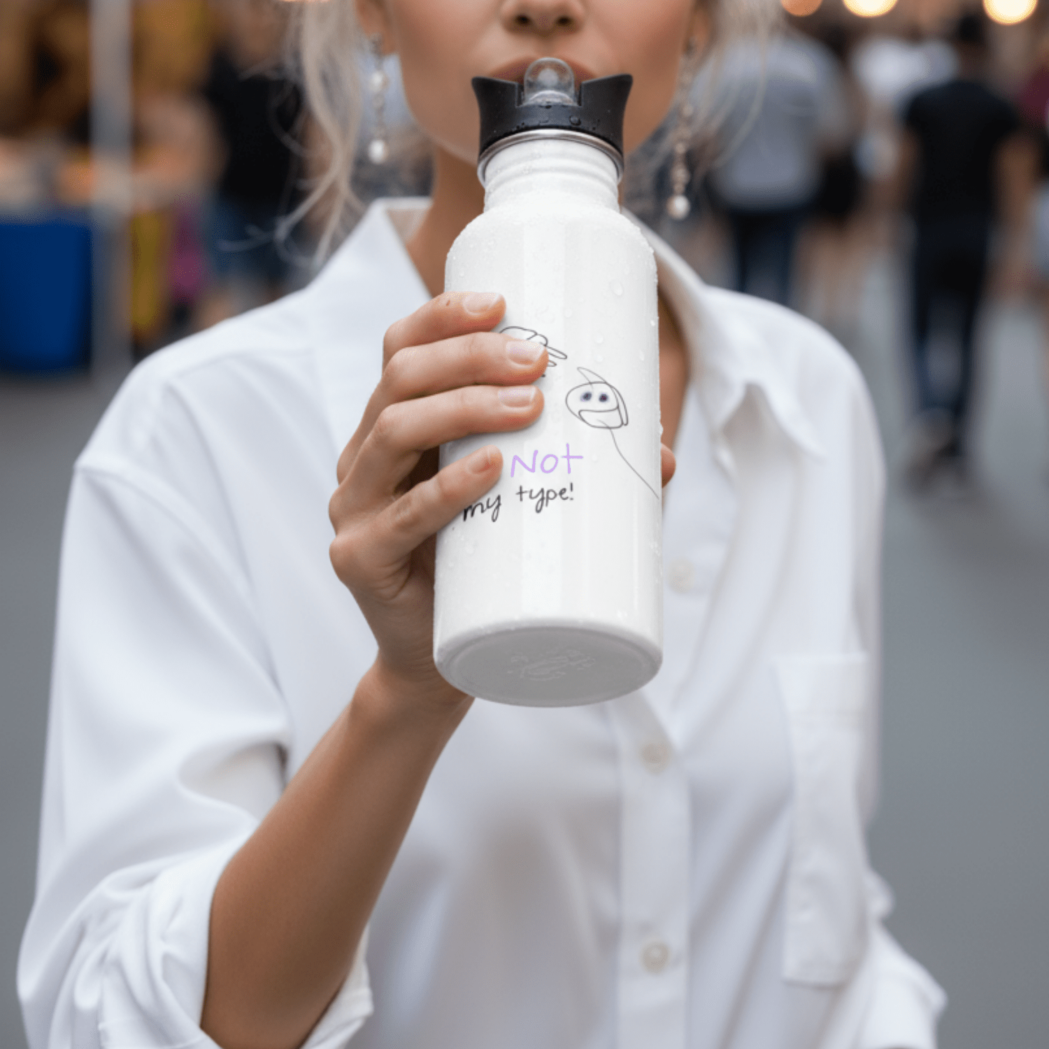 No Shit Shirts - Trinkflasche: Your not my type - Body & Autonomy & Sexism - basic