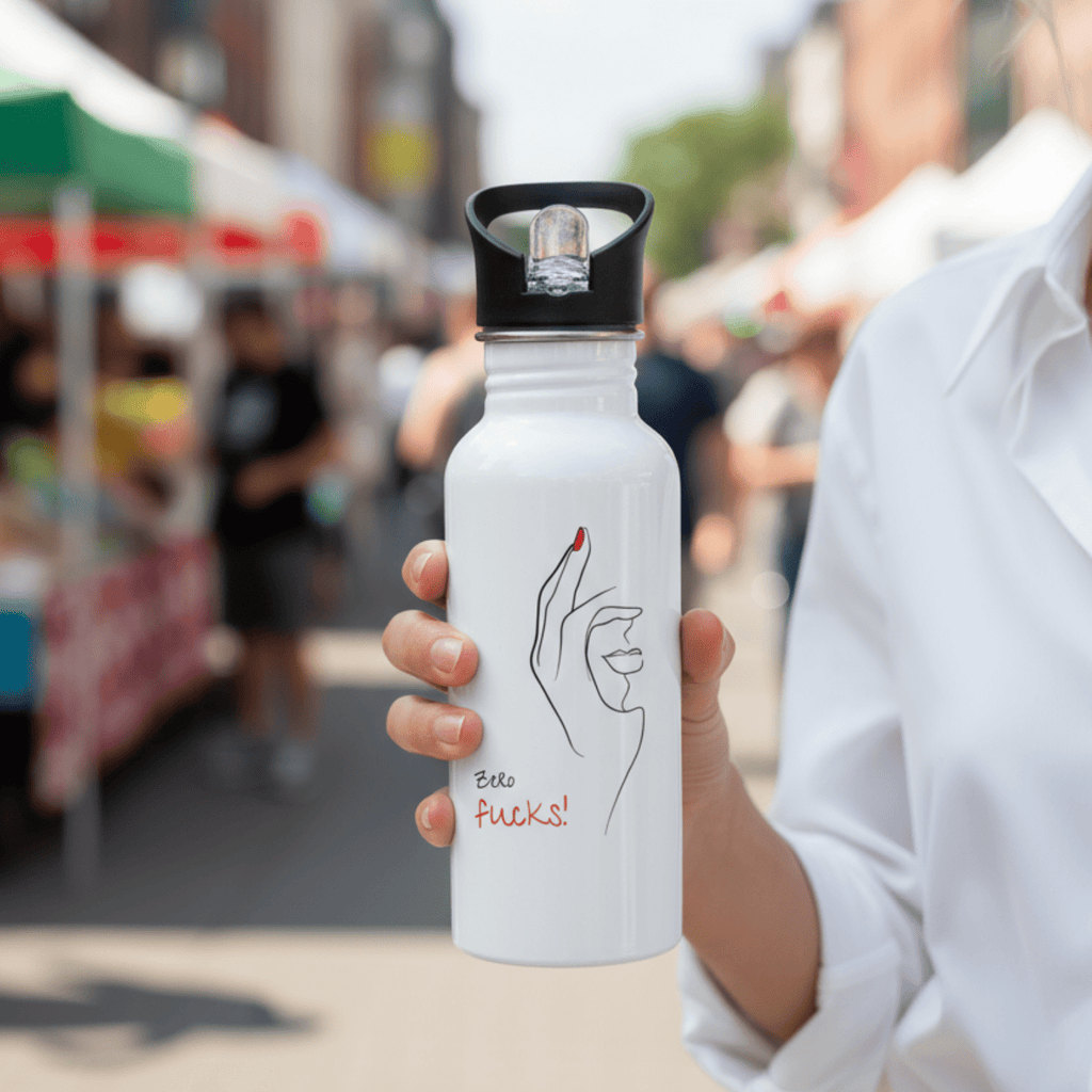 No Shit Shirts - Trinkflasche: Zero Fucks - Society & Patriarchy - basic