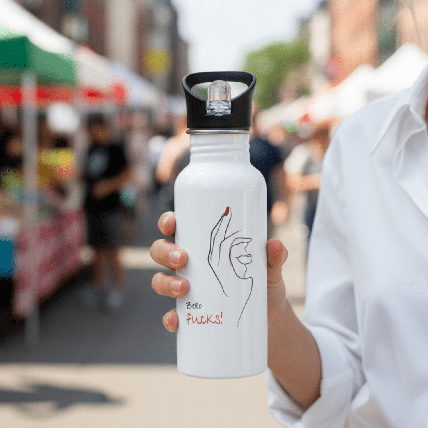 No Shit Shirts - Trinkflasche: Zero Fucks - Society & Patriarchy - basic