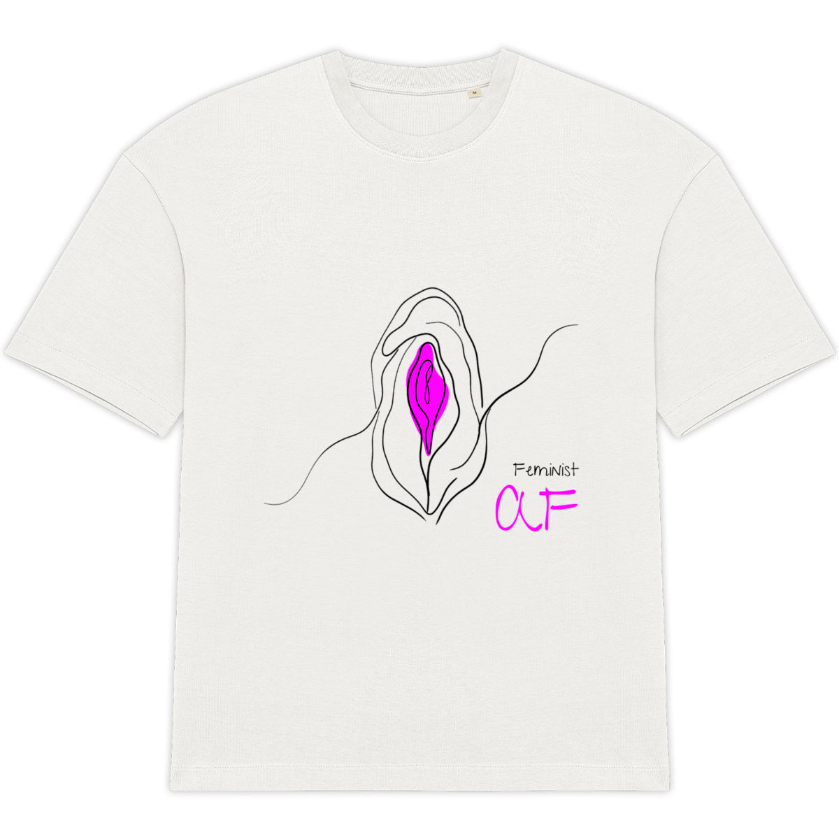 Oversize Shirt (Frontprint Large): Feminist AF - vorderseite_0